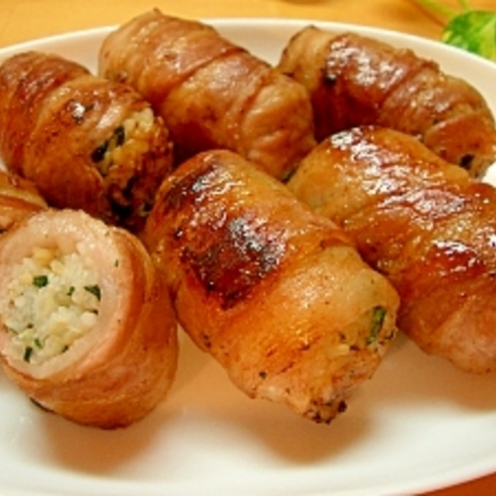 混ぜて巻いて転がして☆ 簡単!肉巻きおにぎり